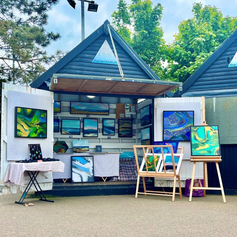UK Artist Jane Burdett at Whitstable Harbour Hut 25